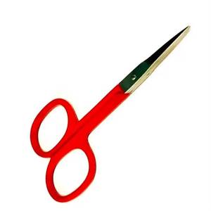 Ciseaux à ongles en acier inoxydable avec manche en plastique rouge et lame droite tranchante pour adultes, outils de beauté - Product Image 2
