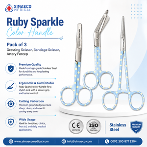 Nouvel ensemble de ciseaux manuels pour soins infirmiers Sky dot, 3 pièces, en acier inoxydable, ciseaux à pansements, instruments chirurgicaux pour artères, certifiés CE - Product Image 2