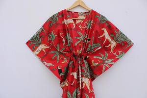 Vestido Kaftán Informal de Verano con Estampado Floral Tropical, sin Mangas, de Algodón, para Mujer, Ropa de Playa, Estilo Asia Pacífico - Product Image 2