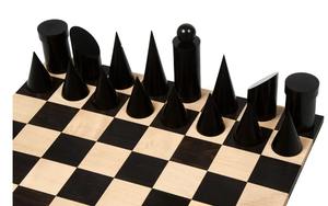 Jeu d'échecs géométrique minimaliste en bois d'ébène et de buis naturel, pièces de 3,4 cm, au meilleur prix - Product Image 4