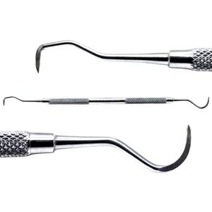 Instrumento Quirúrgico Dental Manual con Empuñadura Moleteada de Metal Plateado, Herramienta Clase I, Shuja Quirúrgica - Product Image 2