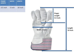 Guantes de Trabajo Profesionales de Cuero Vacuno de Grado A, Precio al por Mayor, Guantes de Seguridad Industriales para la Construcción - Product Image 3