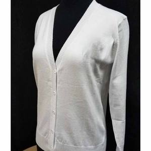 Cardigans à col en V personnalisés grecs, manches longues, couleur unie, en acrylique tricoté, pour femmes, automne-hiver, style sororité - Product Image 2