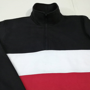 Sudadera de Forro Polar de Cuello Alto con Cremallera, Diseño Color Block, Tres Tonos, Estilo Urbano Casual, Sin Capucha, para Hombre - Product Image 4