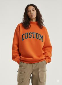 Sweat-shirt personnalisé pour femme, col montant, automne, décontracté, service OEM, en polaire unie polyester/coton, anti-plis, écologique, séchage rapide - Product Image 4