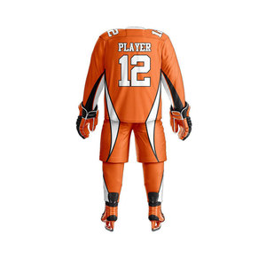 Conjunto de Jersey de Hockey sobre Hielo para Hombre, Talla Adulto, Blanco y Rojo, Sublimado, Absorbente de Humedad, Manga Larga, con Pantalones, Superventas - Product Image 6