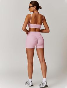 Conjuntos Deportivos de 2 Piezas para Mujer, con Logotipo Personalizado, al por Mayor, Sólidos, Cómodos, sin Costuras, para Gimnasio, Fitness, Tallas Grandes, Transpirables, para Yoga - Product Image 4