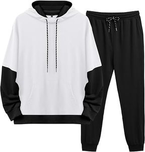 Ensemble de survêtement pour homme 2 pièces, sweat-shirt à capuche et pantalon de jogging contrastés, style décontracté - Product Image 6