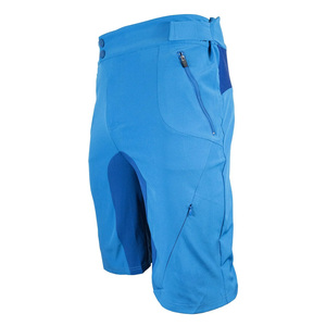 Shorts de cyclisme bleus pour femmes, taille haute, fermeture boutonnée, séchage rapide, coupe sportive, en Spandex et Nylon tricoté, vêtements de sport - Product Image 3