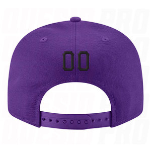 Casquette Snapback Ajustable Brodée Personnalisée Violet Noir Blanc avec Logo Brodé Premium pour Équipe Sportive et Style Urbain - Product Image 2
