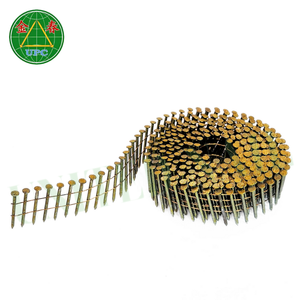 Clous à palette de 1-1/4 pouce, type bobine, 14000 pièces, fil d'acier OEM avec revêtement jaune pour utilisation sur palette, tête plate - Product Image 2