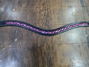 Diadema de Cuero de Lujo Personalizable Rub International con Brillantes Cristales Rosas Modelo 0786 - Product Image 6