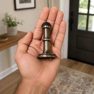 SHUBHAM Tope de Puerta de Latón con Parte Superior de Goma, Protector de Puerta Metálico para Suelo, Decoración para Entrada del Hogar - Product Image 5