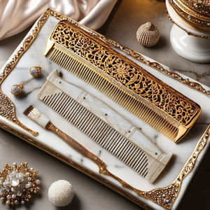 Peine para el Cabello de Hueso Elegante Tradebyd, Herramienta Profesional Hecha a Mano para Peinar el Cabello, Accesorio de Belleza Natural Premium - Product Image 1