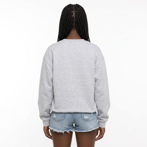 Sudadera informal gris para mujer, sudaderas con bordado personalizado, sudaderas con capucha de manga larga, ropa urbana de invierno al por mayor - Product Image 2