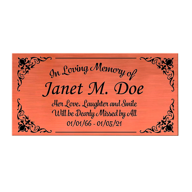 Manufacturer Custom Engraved Bronze Memorial Metal Plaques Custom Embossed Funeral Plaques for Welcoming Guests