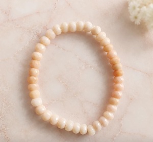 Pulsera de Piedras de Ópalo Rosa Natural Facetado, Pulsera Elástica con Cuentas de Cristal Rosa Pastel, Joyería para Mujer - Product Image 4