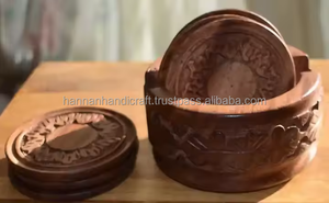 Juego de Posavasos de Madera Modernos y Ecológicos Hechos a Mano con Madera de Nogal, Decorativos para Bebidas Frías/Calientes, para Mesa de Comedor y Café - Product Image 2