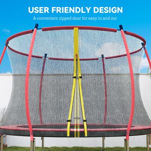 Trampoline d'extérieur rouge de 3 m approuvé ASTM avec filet de sécurité et poteaux incurvés pour sauteurs et rebondisseurs - Product Image 5