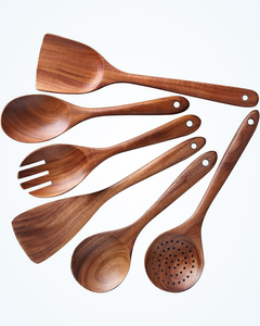 Cuillère en bois décorative classique moderne la plus vendue, outil de cuisine poli miroir, manche long, compatible lave-vaisselle, pour fêtes - Product Image 5