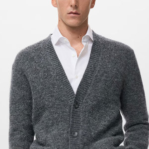 Customized Your Own Design Custom Embroidery Printed Winter Men <b>Cardigans</b> 100% Wool <b>Thick</b> 2025 New Arrival - Product Image 4