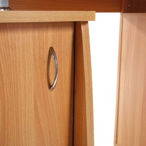 Scrivania Portatile in Legno Massello e MDF da 15mm con 1 Anta e 3 Cassetti per Ufficio, 1 Unità - Product Image 5