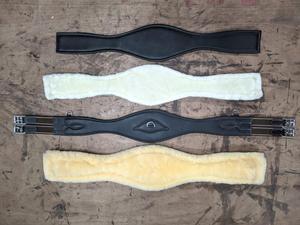Cincha de salto anatómica sin capas de cuero con almohadilla suave de visón extraíble, doble capa elástica, ajuste SS, tamaño 38-48 pulgadas, para caballo HM - Product Image 5