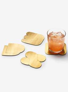 Modern Round Gold Solid Brass Coaster Set Non-Slip <b>Mats</b> & Pads Eco-Friendly Durable Heat Resistant <b>Table</b> Accessories - Product Image 5