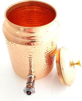Distributeur d'eau en cuivre pur à 99 % de style antique, bouilloire écologique de 5 L de haute qualité avec couvercle, couleur et logo personnalisables pour hôtels