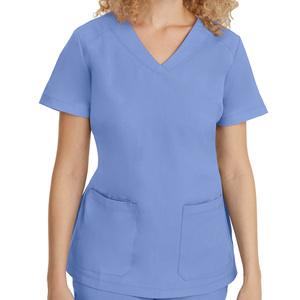 Hight Quality Medical <b>Scrubs</b> Jersey Comfortable Fabric Nursing Surgical <b>Scrubs</b> <b>Tops</b> Women's Half Sleeve <b>Scrubs</b> Shirts - Product Image 1