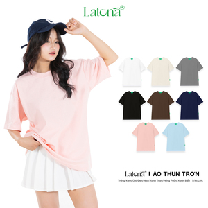 Camiseta de Algodón Rosa Extra Grande para Mujer, Cuello Redondo, Corte Holgado, Color Sólido, Manga Corta, para Primavera y Verano - Product Image 5