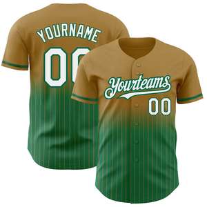 Maillots de baseball personnalisés à col en V et rayures, avec logo par sublimation, vente en gros - Product Image 1