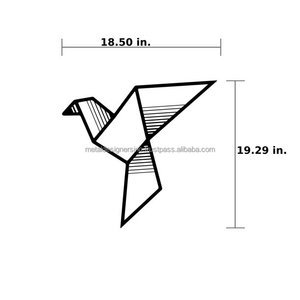 Grúa de Origami de Metal para decoración del hogar, arte de pared, arte decorativo, para sala de estar, cama y sala de dibujo - Product Image 3