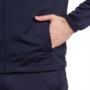 Nouvel ensemble de survêtement élégant en molleton de coton uni, personnalisé, deux pièces, avec bandes latérales pour homme - Product Image 6