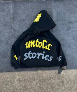 Custom Heavyweight Cotton Hooded Sweatwear Custom Screen Print Graphic Oversized Hoodie for Men - Product Image 4