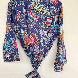 Kimono de Algodón para Mujer, Bata de Verano Abierta por Delante, Ropa de Dormir, Vestido de Playa, Kimono Tailandés - Product Image 2