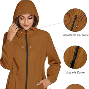 Wholesale Designer <b>Men</b> <b>Long</b> Winter Outdoor Windbreaker <b>Jacket</b> Stand Collar Vintage Style Lightweight Windproof Waterproof Hooded - Product Image 1