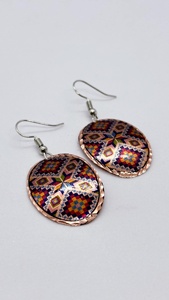 Pendientes Colgantes Florales de Cobre Hechos a Mano, Pintados a Mano, Joyería para Mujer, Estilo Bohemio, Ligeros y Modernos - Product Image 4