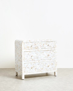 Modern Mother Of Pearl Inlay <b>Chest</b> Of Drawers 4 Drawers <b>Storage</b> Cabinet Living Room Furniture Midcentury Design - Product Image 5