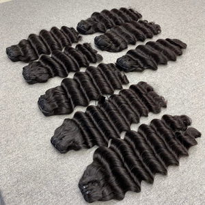 CHEVEUX TIRÉS EN TRAME Haute Qualité Faisceaux de Cheveux Humains Naturels Double Dessinés Cuticules Alignées Trame de Cheveux Vierges Indiens Non Transformés - Product Image 3