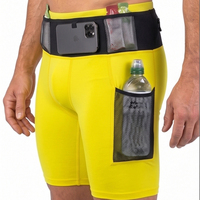 Shorts de compression jaunes pour hommes, respirants, écologiques, séchage rapide, taille élastique, vêtements de sport et de fitness