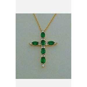 Collier pendentif croix unique en argent sterling 925 plaqué or, pendentif religieux unisexe de luxe avec pierre en moissanite - Product Image 1