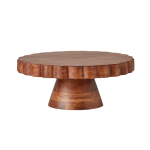 Plateau de service rond en bois d'acacia massif fait main, élégant, pour gâteaux et desserts, idéal pour les mariages et la décoration intérieure – Fournisseur direct usine - Product Image 2