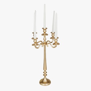 <b>Brass</b> <b>Candlestick</b> Holder Cylindrical Shape Durable Home Decoration Elegant Table Centerpiece At Best Price - Product Image 1