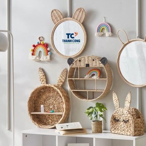 Wholesale Natural WATER HYACINTH BUNNY <b>HANGING</b> <b>SHELF</b> Eco Friendly BUNNY EAR WALL <b>SHELF</b> Natural ANIMAL <b>SHELF</b> for Kids Room Decor - Product Image 2