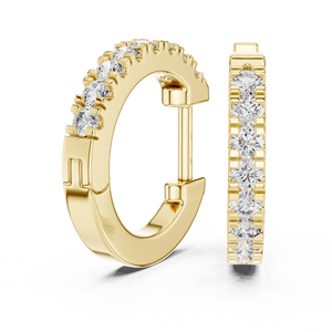 18K Yellow Gold Lab Grown Diamond U Shape Huggie <b>Hoop</b> <b>Earrings</b> 1.25 CTW EF VVSVS CVD Diamond Luxury Wedding Jewelry Manufacturer - Product Image 4