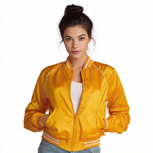 Veste en satin de soie OEM pour femme, haute qualité, style streetwear, col rond, pour l'extérieur - Product Image 2