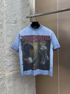Camiseta Casual de Manga Corta para Hombre YUEDOING, Cuello Redondo, Estilo Urbano, Estampado Fotográfico, Tejido de Algodón, Diseño con Logotipo Frontal - Product Image 3