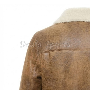Abrigo Largo de Cuero Genuino Marrón para Hombre con Forro de Piel, Cálido para Invierno, Corte Ajustado, Chaqueta de Piel de Oveja - Product Image 6