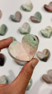 Unicorn Jasper <b>Mini</b> 3D Heart Natural Crystal Heart Small Carved Gemstone Healing Crystal Pocket Stone Gift - Product Image 4